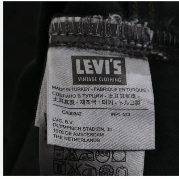Levi's 505 W38 L34 1967 Vintage Clothing LVC Selvedge Men's Jeans Black New - Picture 14 of 15